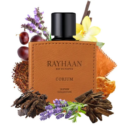 Corium Rayhaan - Notas aromaticas Castanha Lavanda Oud Couro