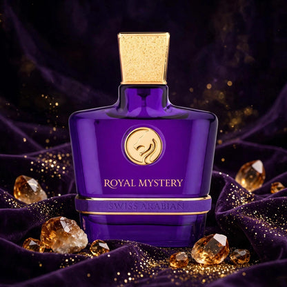 Royal Mystery Swiss Arabian - frasco roxo com cristais dourados