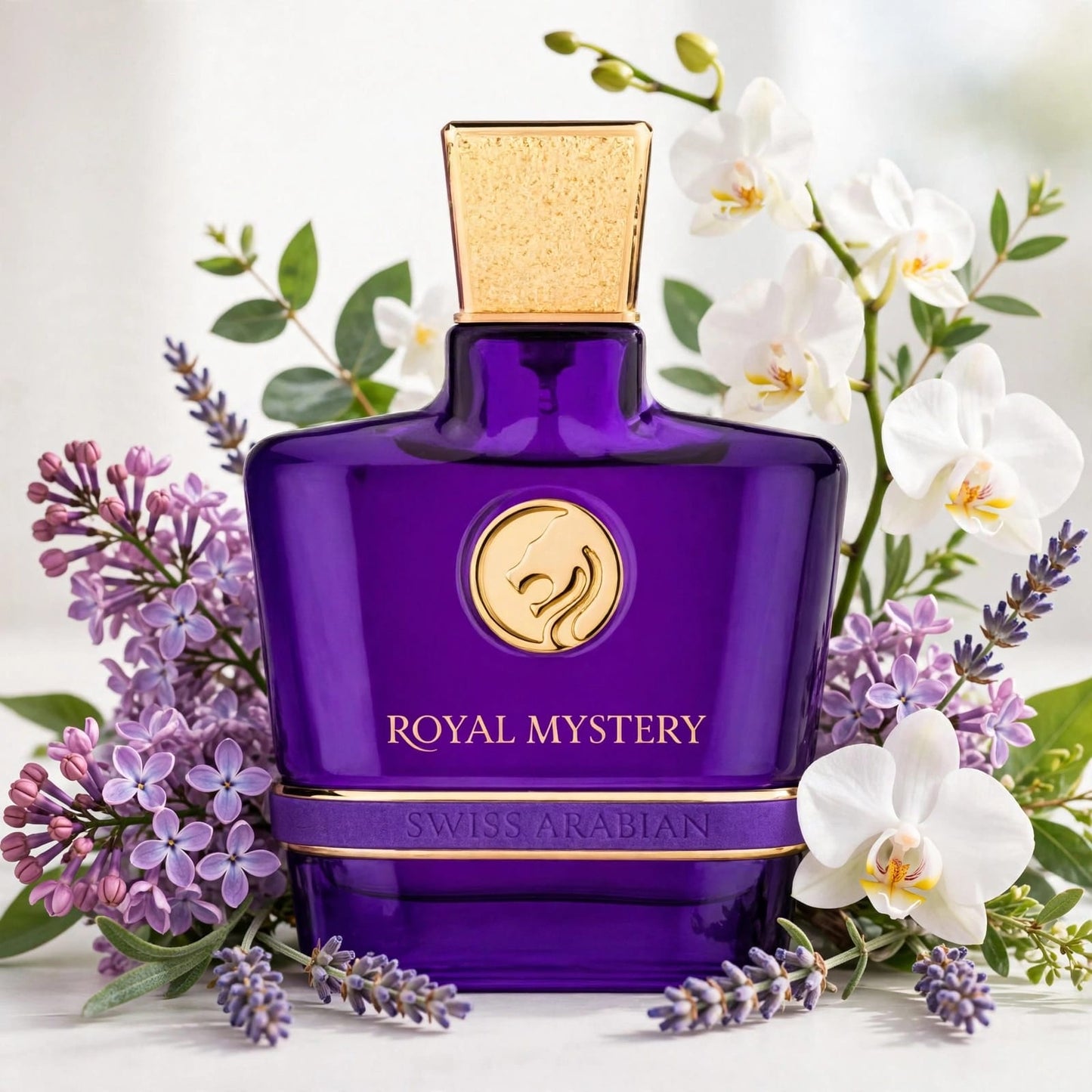 Royal Mystery Swiss Arabian - flores lilas e orquideas brancas